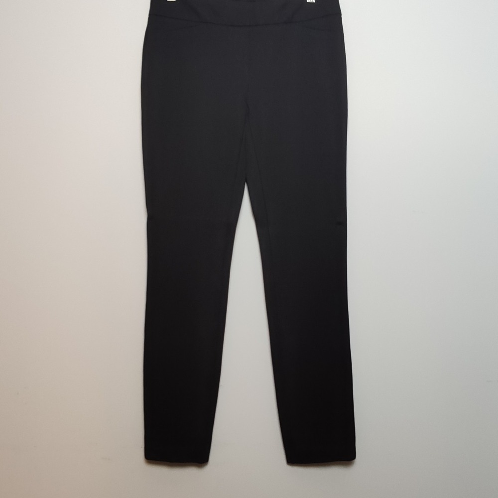 Pants Solid Black Pull On Stretch Slim Leg Dress Trousers Size 10